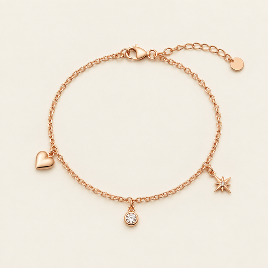 Rose Gold Charm Bracelet